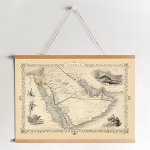 Map of Arabia 1851 Framed Canvas Print| Wall Art Prints| Canvas Wall Art| Ready to Hang| Modern Wall Art| Vintage Map Wall Decor