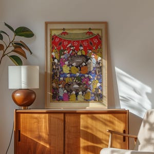 Islamitische muurkunst Ottomaanse muurkunst miniatuur schilderij ingelijste poster afdrukken Midden-Oosterse kunst