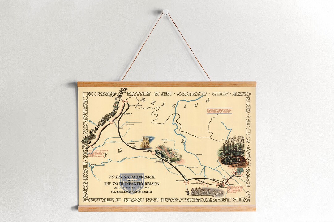 WW2 Europe Map Framed Canvas Print: Vintage Military Wall Art - Etsy