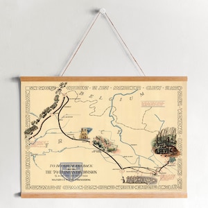 Europa World War 2 Kaart Ingelijst Canvas Print| WO2| Kunst aan de muur Prints| Canvas Kunst aan de Muur| Klaar om op te hangen| Moderne kunst aan de muur| Vintage Kaart Wall Decor