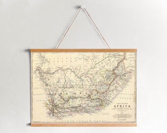 Framed Canvas Map of South Africa| Wall Art Prints| Canvas Wall Art| Ready to Hang| Modern Wall Art| Vintage Map Wall Decor