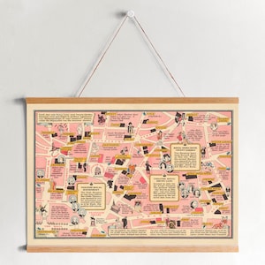 London Theater Karte von 1948 auf Leinwand| Wandbilder| Leinwandbild| Fertig zum Aufhängen| Moderne Wandkunst| Vintage Karte Wanddeko