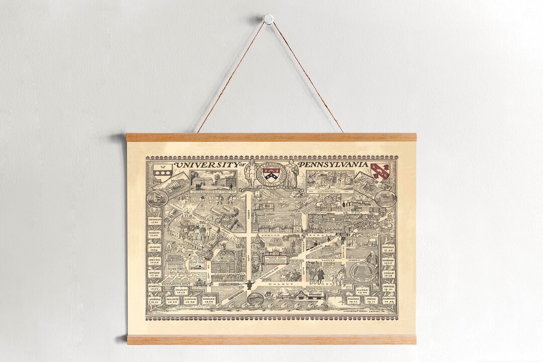 Map of Pennsylvania University Campus Canvas Print| Wall Art Prints ...