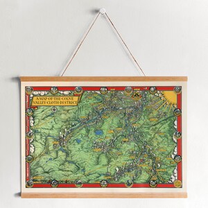 Colne Valley Kaart uit 1946 Ingelijst Canvas Print| Kunst aan de muur Prints| Canvas Kunst aan de Muur| Klaar om op te hangen| Moderne kunst aan de muur| Vintage Kaart Wall Decor