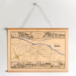 Framed Canvas Map of Newburyport from 1940| Wall Art Prints| Canvas Wall Art| Ready to Hang| Modern Wall Art| Vintage Map Wall Decor