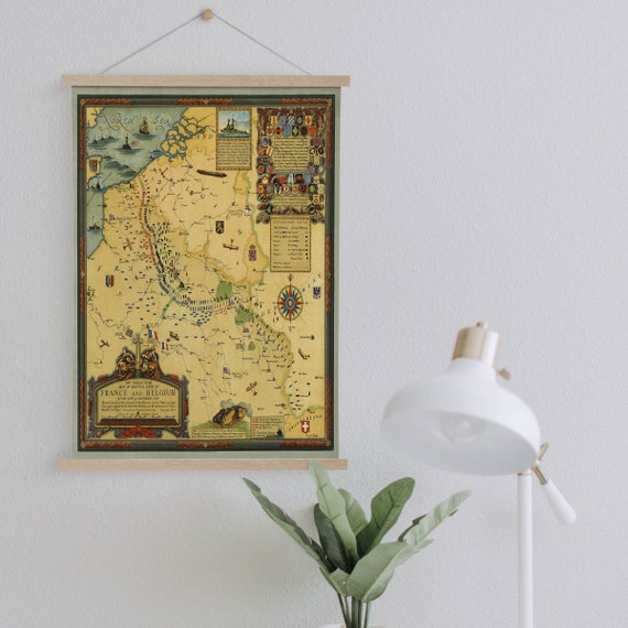 World War 1 Europe Map Framed Canvas Print WW1 Wall Art - Etsy