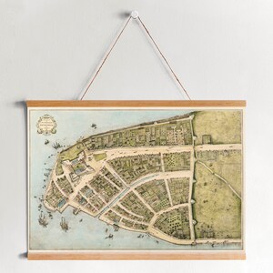 Carte encadrée de New York en 1660| Gravures d’art mural| Art mural sur toile| Prêt à accrocher| Art mural moderne| Décor mural de carte vintage
