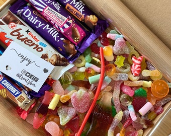 Half Chocolate Half Pick N Mix | Sweet Treat Box | Letterbox Gift | Any Occasion Treat | Box Gift | Thank You Gift | Teacher Gift