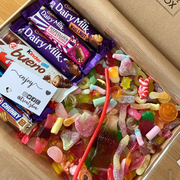 Half Chocolate Half Pick N Mix | Sweet Treat Box | Letterbox Gift | Any Occasion Treat | Box Gift | Thank You Gift | Teacher Gift