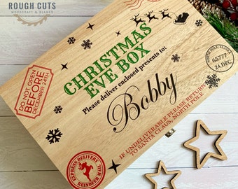 Personalized Wooden Christmas Eve Box, Luxury Keepsake Crate