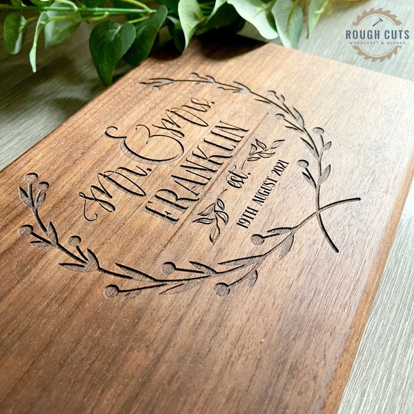 Mr & Mrs Cutting Board, Personalised Monogram Chopping Board wedding gift