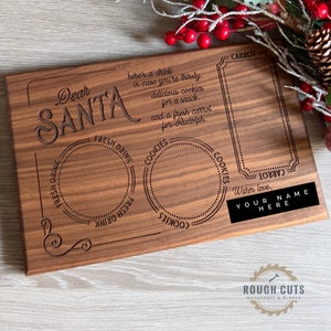 Santa Board, Personalised Father Christmas snack tray, Christmas Eve tradition, Santa treat plate