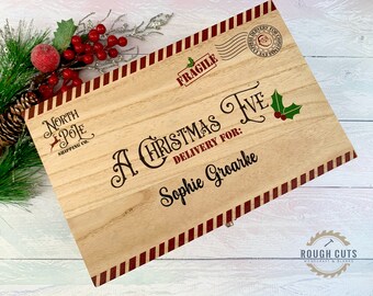 Personalized Wooden Christmas Eve Box, Keepsake Crate