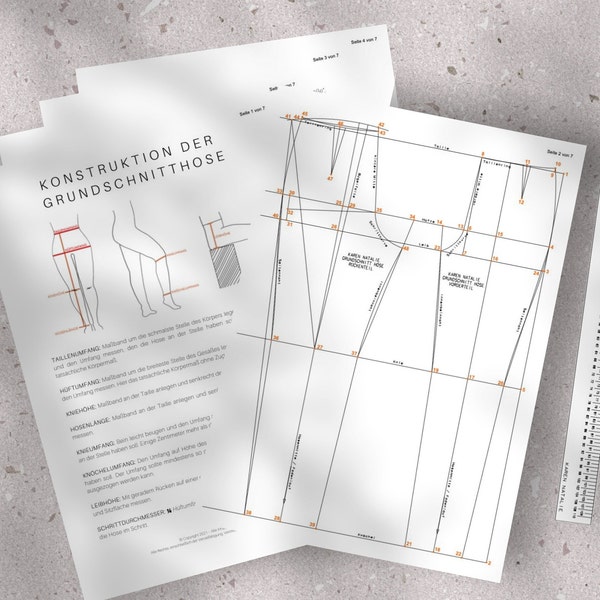 Construction of the basic cut trousers // PDF instructions