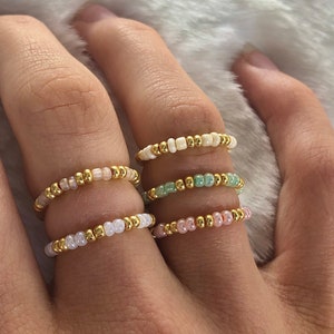 pearl rings , golden rings , Pearl jewellery , Rings in gold , gold plated rings 18k