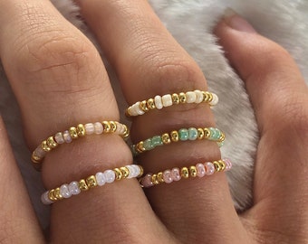 pearl rings , golden rings , Pearl jewellery , Rings in gold , gold plated rings 18k