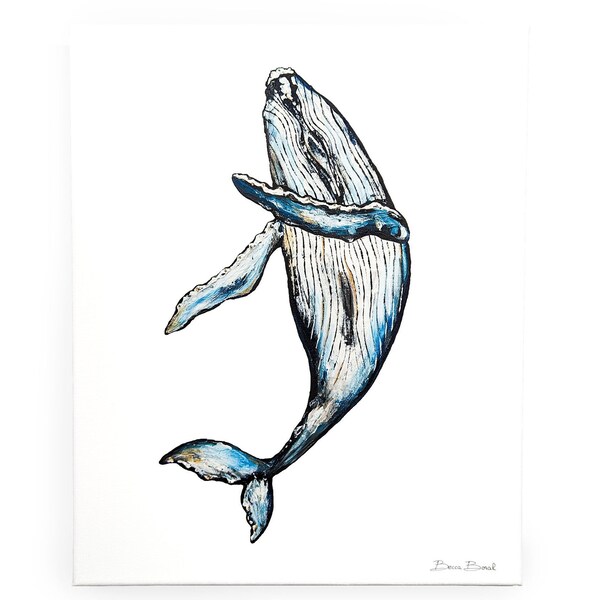 Peinture acrylique originale décorative baleine à bosse