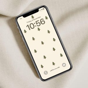 Weihnachten Tapete, Weihnachtsbaum Minimalist Smartphone Sperrbildschirm, Winter Muster, Handy Home Screen Sofort Download