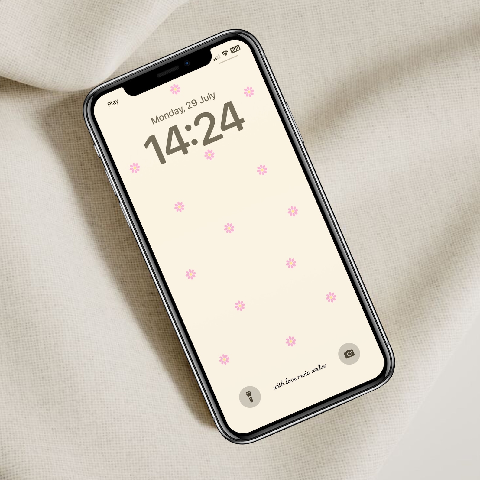 Simple Lockscreen Minimalist Floral Phone Wallpaper, Smartphone Lock Screen Small Flowers ...