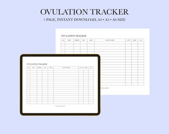 Ovulation Tracker Printable, Ovulation Test Strips Tracker, Ovulation Predictor, Ovulation Calendar, Cycle Day, Basal Body Temperature