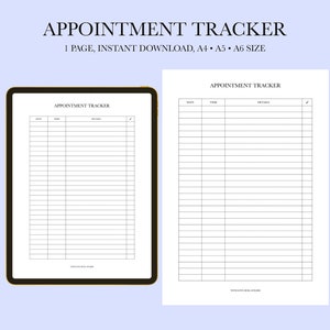 Appointment Tracker Printable, Daily Appointment Calendar, Minimalist Meeting Planner, Simple Appointment Reminder, Time Management Planner