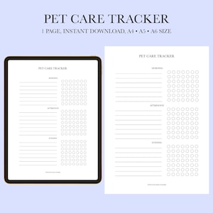 Afdrukbare planner voor dierenverzorging, planner voor dagelijkse routine, gezondheidsdossier huisdier, planner huisdier, bewerkbaar dagboek voor dierenverzorging, dagelijkse gewoonte-tracker