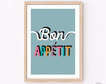 Bon Appetit / Kitchen Art / Wall Art / A4 & A3 print