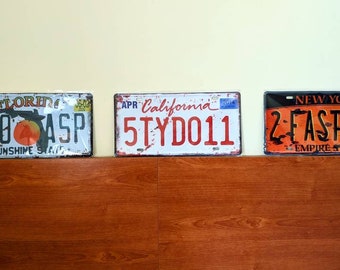 USA Vintage style License plates