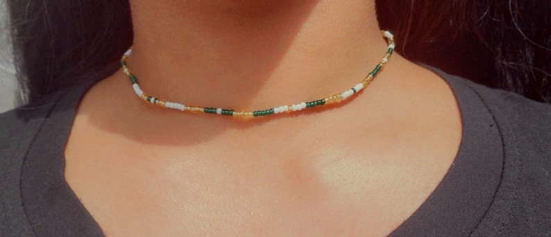 Beaded Necklace Beaded Choker Colorful Beaded Choker Necklace Seed Bead Necklace Minimalist Beaded Necklace Custom Gold Beaded Necklace