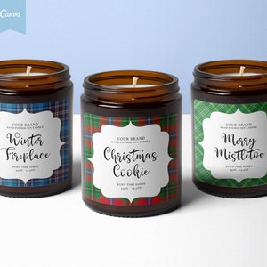 SEASONAL Editable Candle Label, CHRISTMAS Candle Label Design, Wax melt, Custom Product Label,Candle Labels, Winter, Diy Candle Label CANVA