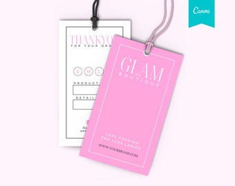 Custom HANG TAGS, Small Business Swing Tag, Boutique Clothing Tag Template, Hair Bundles Product Tag, Hang Tag, Custom Product Label, CANVA