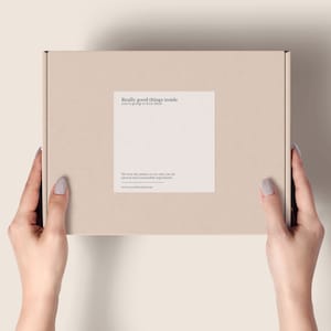 NEUTRAL Branded Packaging Templates, MINIMAL Editable Box Seal Template ...