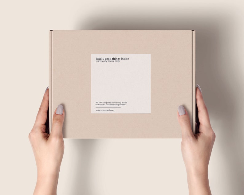 NEUTRAL Branded Packaging Templates MINIMAL Editable Box Seal - Etsy