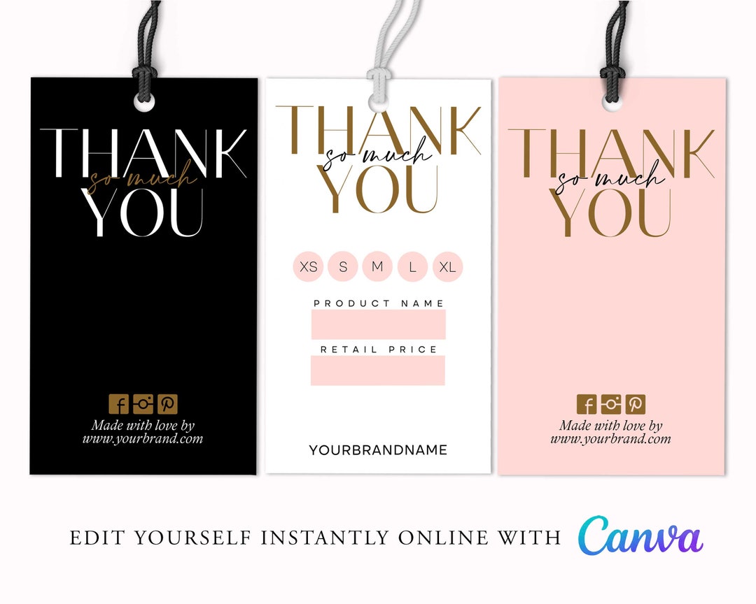 Custom HANG TAGS, Small Business Swing Tag, Product Tag Template ...