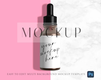 MOCKUP druppelflesje sjabloon, product mockup, productlabel mockup, 1oz, 2oz druppelflesjes, cosmetische mockup, Photoshop, Instant Download