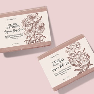 VINTAGE Floral Editable SOAP Label, APOTHECARY Soap Label Design, Bath Soap Label, Custom Product Label, Diy Bath Soap Label, Botanical