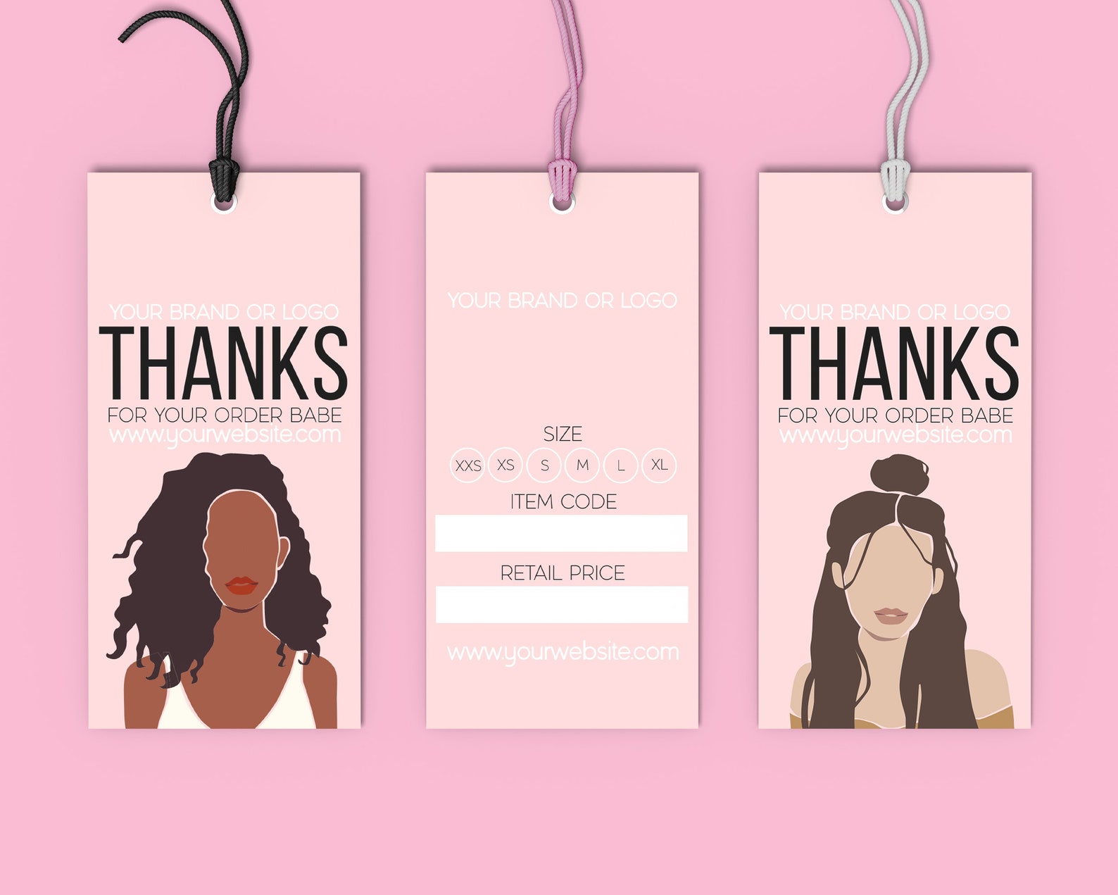 10 X Custom HANG TAGS Small Business PINK Hang Tag Boutique Etsy