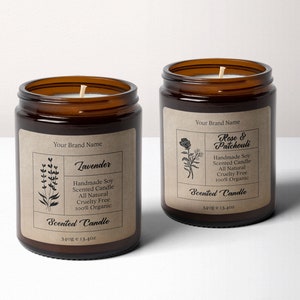 Vintage Editable Candle Label, Apothecary Candle Label Design, Editable Product Label, Botanical Candle Label, Custom Product Label, Boho