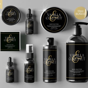 Editable SkinCare Product Labels, Editable Cosmetic Labels, Label Templates, Jar Labels, Bath Product Labels, Cosmetic Serum Labels, CANVA