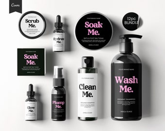 Editable Body Product Labels CANVA, DIY Cosmetic Labels, Editable Cosmetic Labels, Label, Cosmetic Label Printable, Custom Skin Care Labels