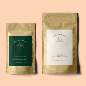FLORAL Editable Pouch Label Template, VINTAGE Custom Product Label, Bath Salt Template, Loose Tea Label, DIY Bath Soak Label, Pouch Label