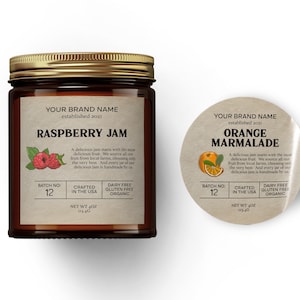 Editable Jam Label, Round Honey Label, Jam Label printable, Mason Jar Label, DIY Jar Labels, Jam Labels, Printable Jar Labels, Jam Stickers