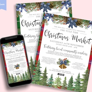 SEASONAL Editable Flyer, Market Fair, Diy Event Template, Holiday Custom Flyer, Printable Flyer, Instant Christmas, Vendor Flyer, CANVA
