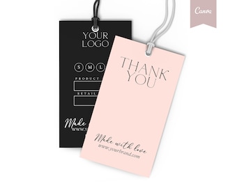 Custom HANG TAGS, Small Business Swing Tag, Boutique Clothing Tag Template, Hair Bundles Product Tag, Hang Tag, Custom Product Label, CANVA
