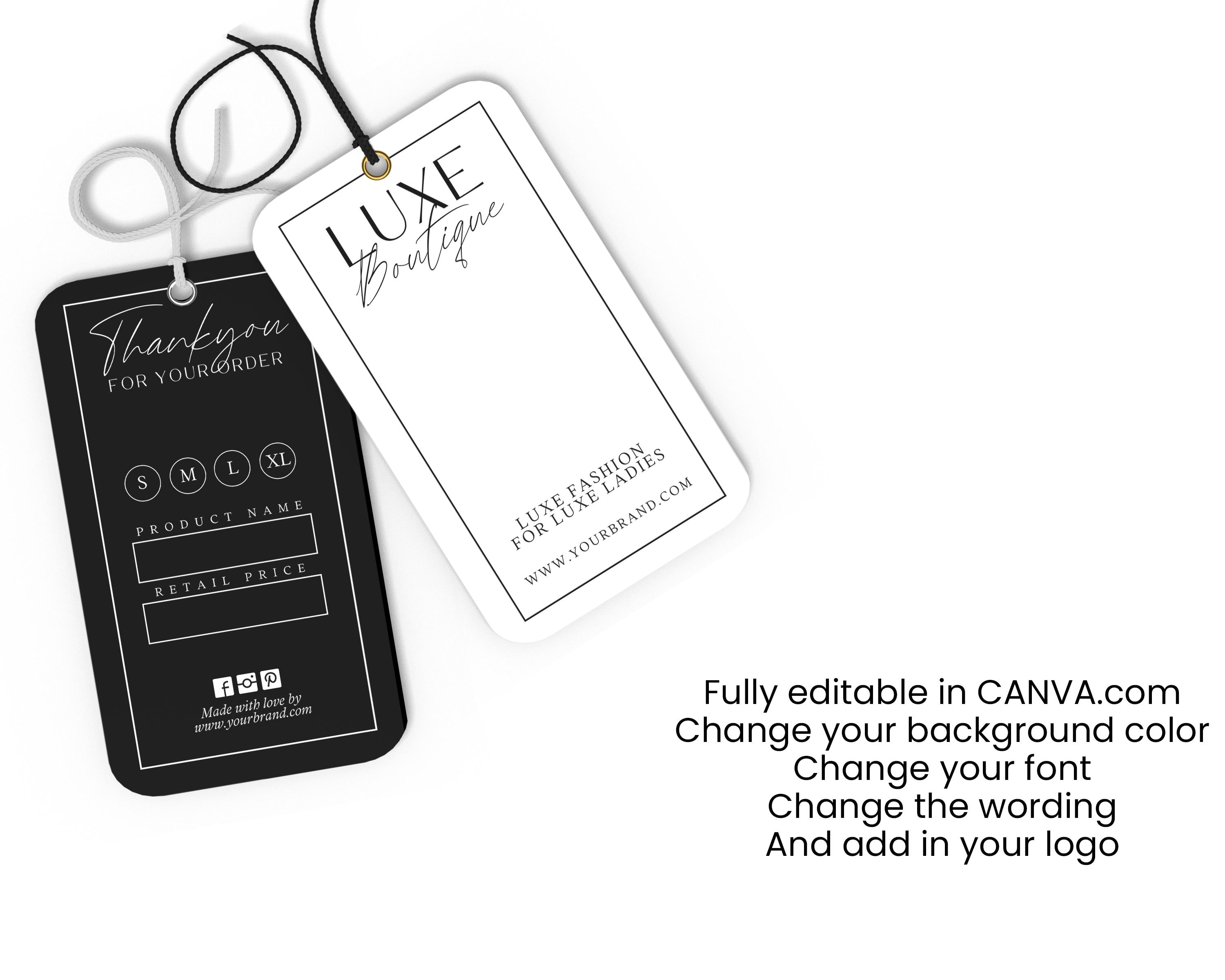 Custom HANG TAGS Small Business Swing Tag Boutique Clothing Etsy