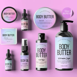 GRADIENT Editable Cosmetic Labels, Editable Body Product Labels, DIY Cosmetic Labels, Cosmetic Label Printable, Custom Skin Care Labels