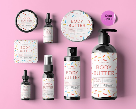 Editable Cosmetic Labels, Editable Body Product Labels, DIY Cosmetic Labels, Skincare Label, Cosmetic Label Template, Cosmetic Product Label