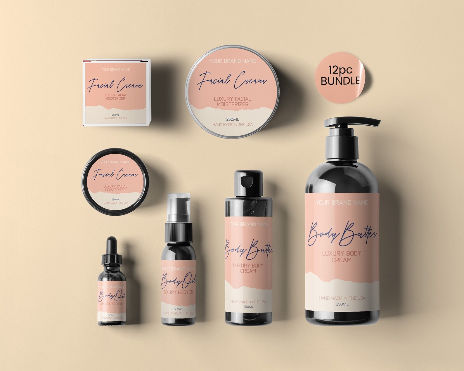 Editable Cosmetic Labels Editable Body Product Labels DIY Etsy