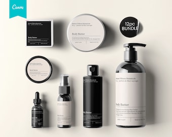 Minimal Editable Body Product Labels CANVA, DIY Cosmetic Labels, Editable Cosmetic Labels, Cosmetic Label Printable, Custom Skin Care Labels