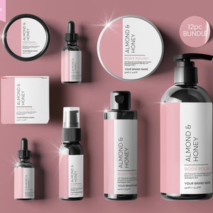 Étiquettes modifiables de produits corporels, étiquettes cosmétiques modifiables, étiquettes cosmétiques modifiables, étiquette de bougie, étiquette cosmétique imprimable, étiquettes de soins de la peau personnalisées